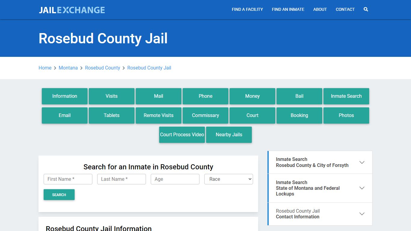 Rosebud County Jail Roster Lookup, MT, Inmate Search